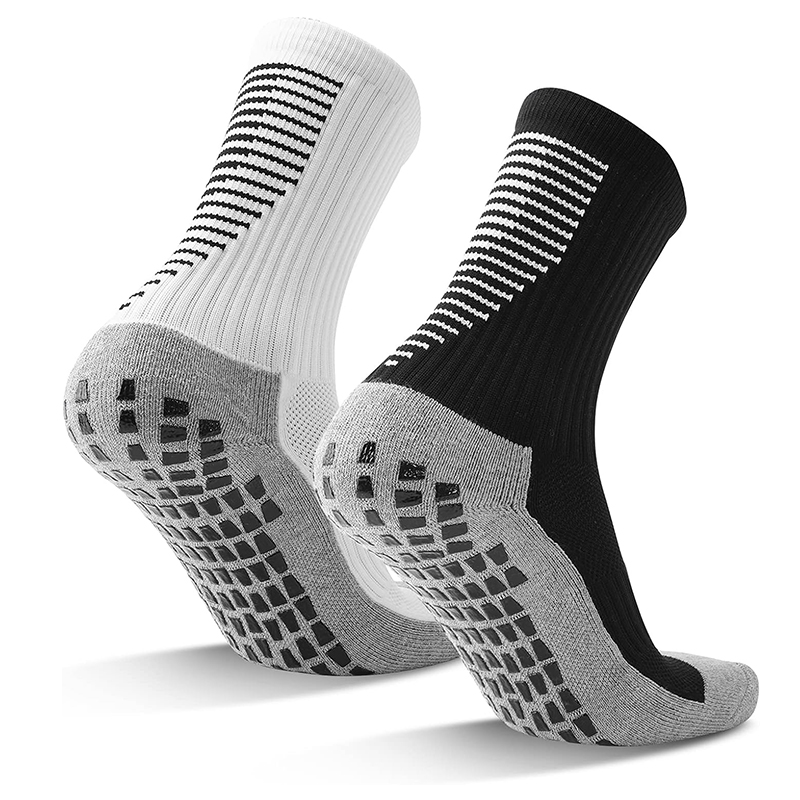 Lyse jacquard sklisikre fotballsokker