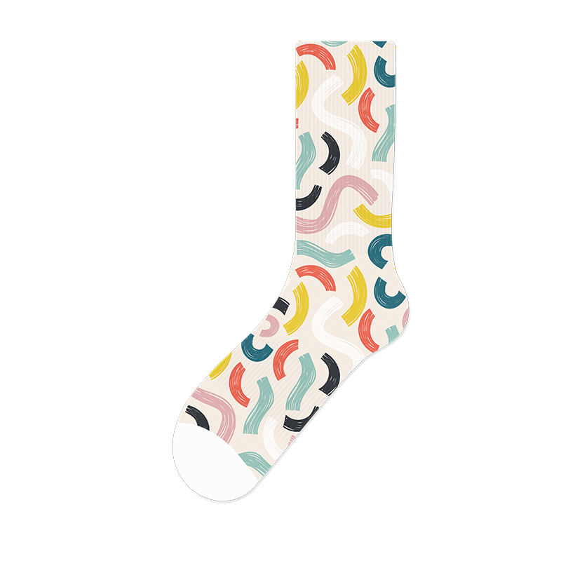 3D digitale sokker med regnbuetrykk i polyester