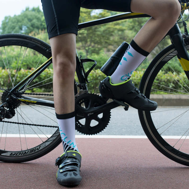 Utendørs sykling trykk nylon jacquard sokker